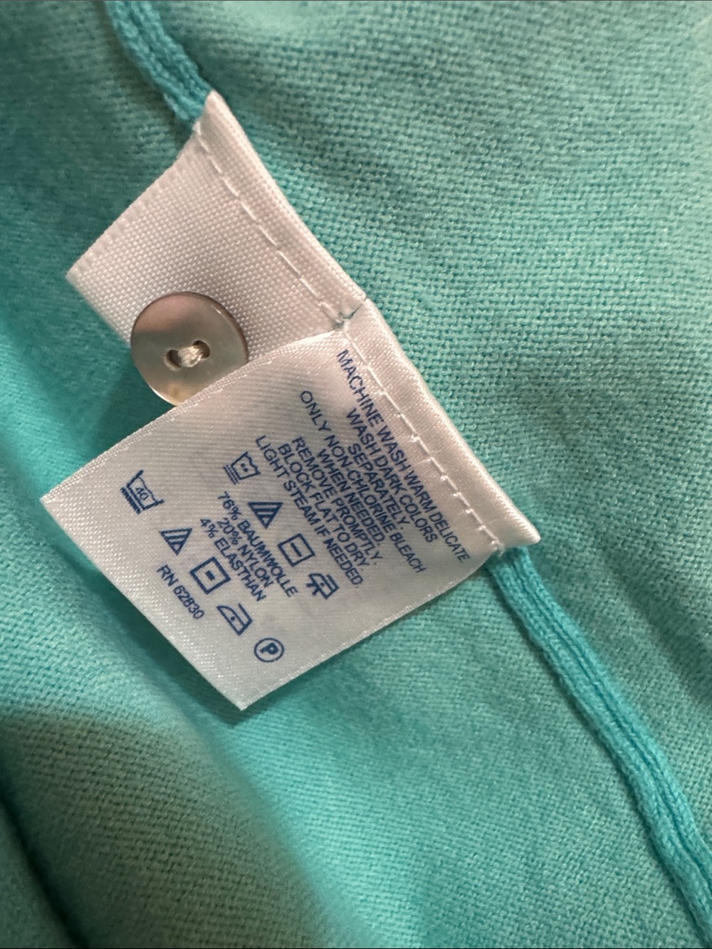 Lands' End Teal Twinset: Crewneck Sweater with Button-Front Cardigan - Picture 3 of 4